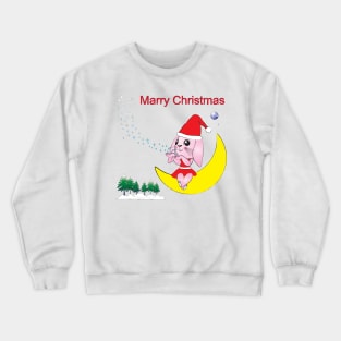 merry christmas santa rabbit Crewneck Sweatshirt